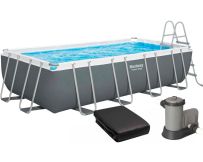 Frame pool Bestway 56465 (549x274x122 cm) with cartridge filter, ladder and awning