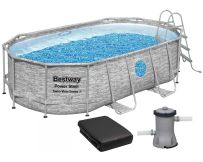 Frame pool Bestway 56714 (427x250x100 cm) with cartridge filter, ladder and a protective awning