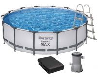 Frame pool Bestway 56950 (427x107 cm) with cartridge filter, awning and ladder