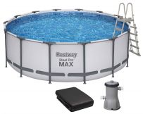 Frame pool Bestway 5612X (427x122 cm) with cartridge filter, awning and ladder