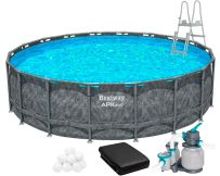 Frame pool Bestway Grey 561KC (549x132 cm) with sand filter, cover and ladder