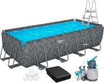 Frame pool Bestway Grey 561KA (549x274x132 cm) with sand filter, cover and ladder