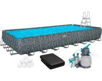 Frame pool Bestway Grey 561KJ (956х488х132 cm) with sand filter, cover and ladder