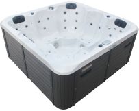 Hydromassage pool Aquajoy Riviera (200х200х90 cm), silver-white marble, with speakers and LED backlight