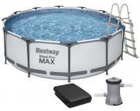 Frame pool Bestway 56420 (366x122 cm) with cartridge filter, awning and ladder