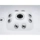 Overflow hydromassage pool Aquajoy Serenity (250х230х96 cm), silver-white marble, black body