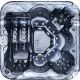 Hydromassage pool Aquajoy Ibiza (200х200х89 cm), midnight opal, with speakers and LED backlight