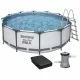Frame pool Bestway 56420 (366x122 cm) with cartridge filter, awning and ladder